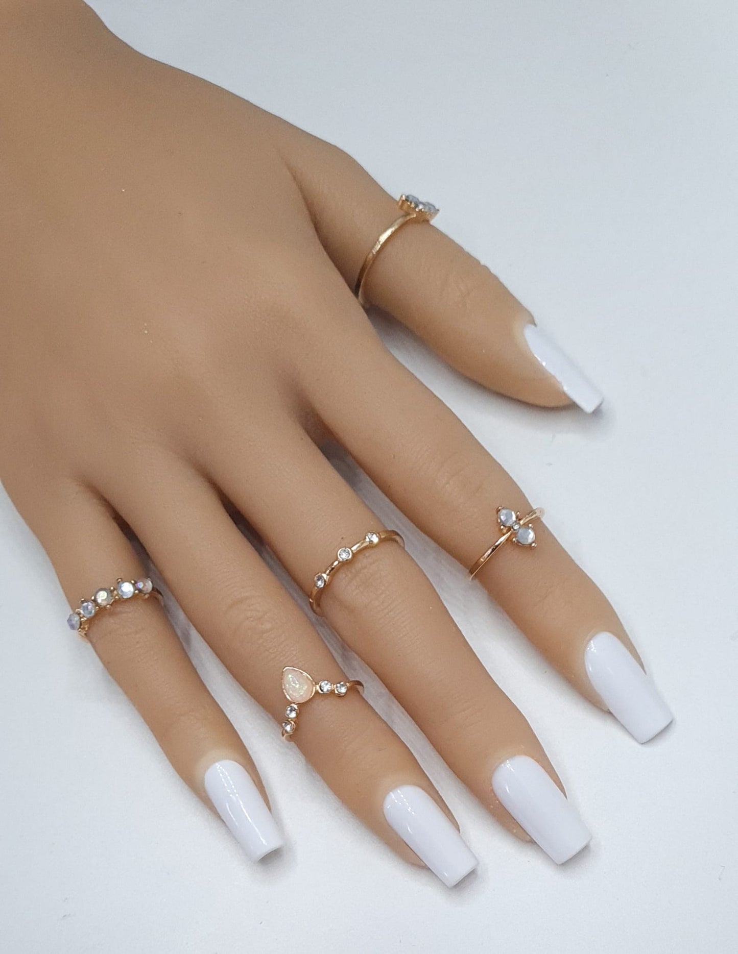 Press On Nails UK-Rachel Medium Square Basic White With Toes