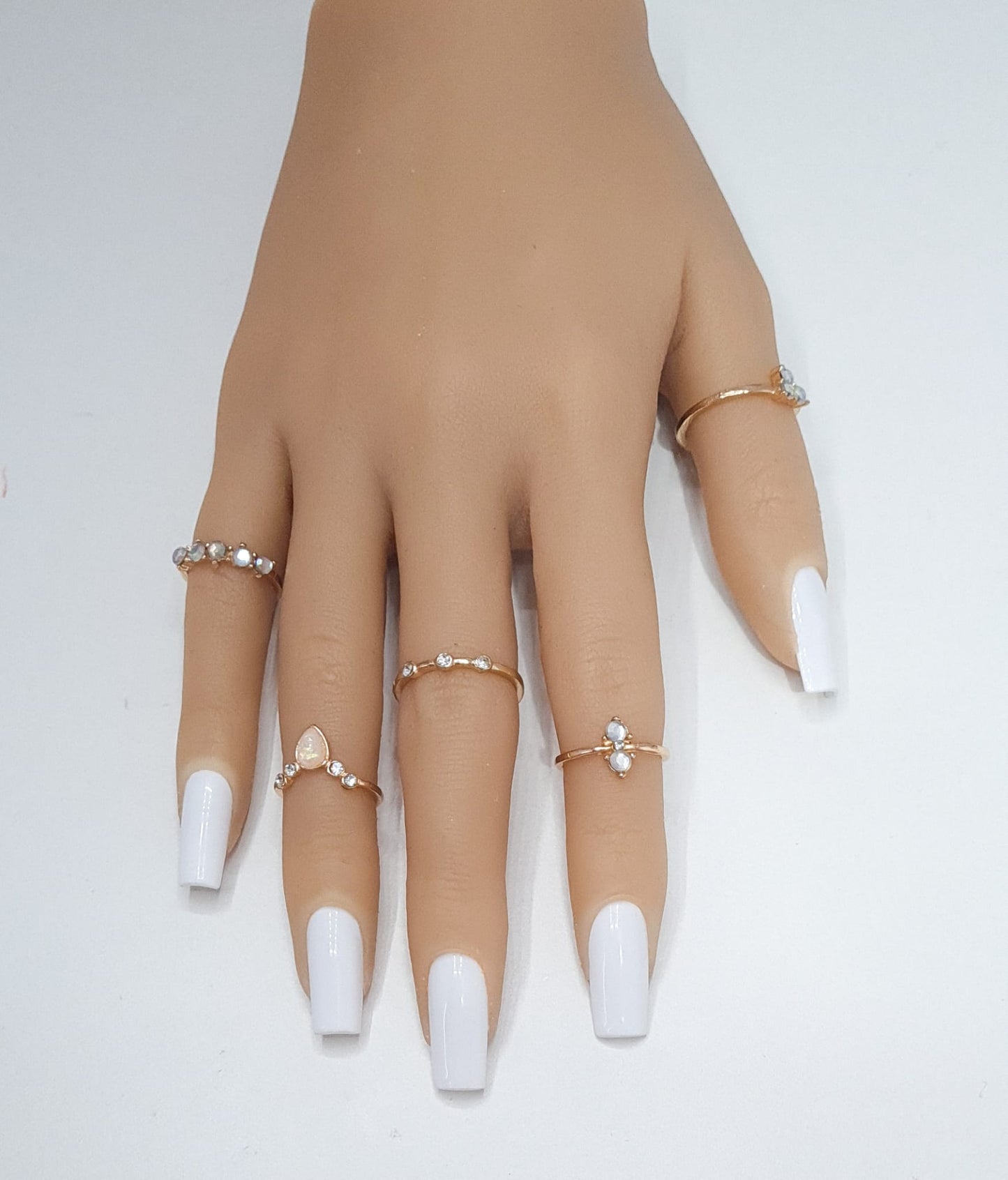 Press On Nails UK-Rachel Medium Square Basic White With Toes